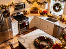 Cozy White Kitchen with Festive Christmas Decorations