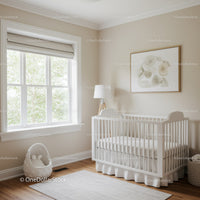 Bright Baby Nursery with White Crib and Natural Light