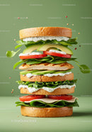 Fresh grilled chicken sandwich with avocado and greens