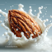 Almond Splashing in Creamy Milk for Delicious Food Photography