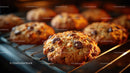 Freshly Baked Chocolate Chip Cookies on Cooling Rack