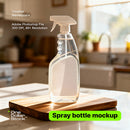 editable PSD mockup for Spray bottle in kitchen