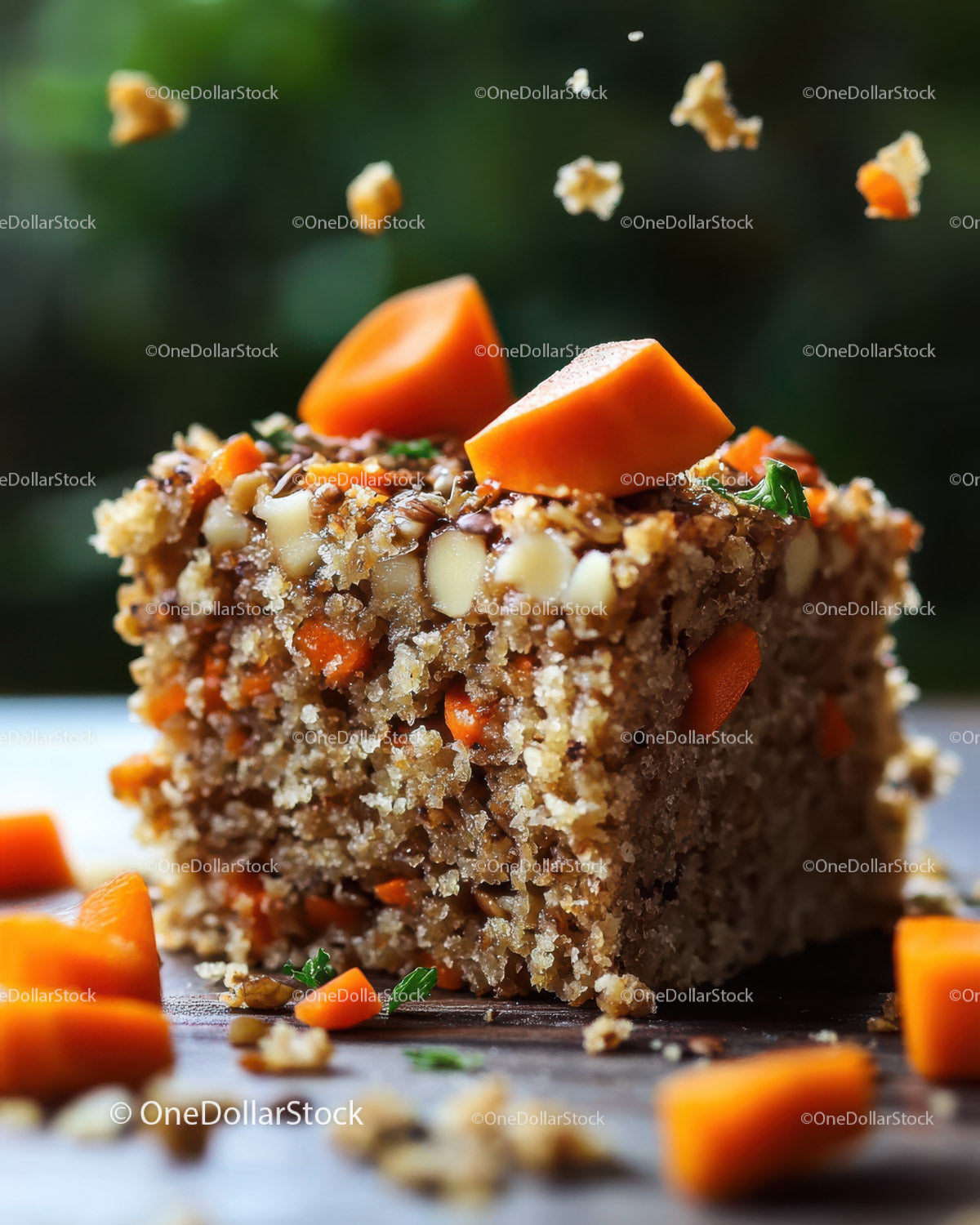 Chocolate Cake with Caramel Glaze and Orange Carrot Slices