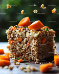 Chocolate Cake with Caramel Glaze and Orange Carrot Slices
