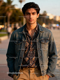 Confident young man posing outdoors in casual outfit