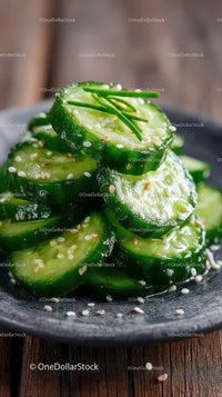 Fresh Cucumber Slices in a Bowl for Healthy Refreshing Snack