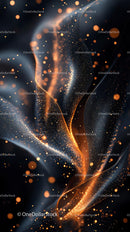 Abstract Light Flow with Glowing Particles and Digital Waves