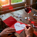Writing a Heartfelt Valentine Note by Warm Window Light