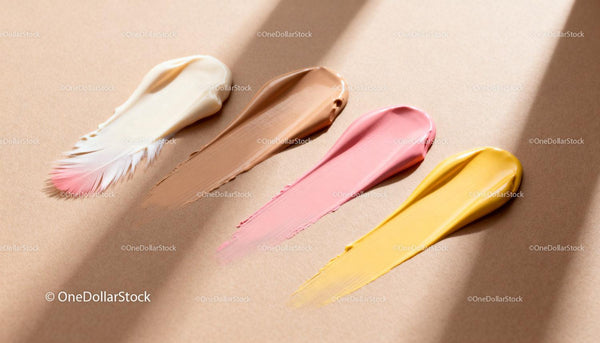 Creamy Beauty Product Swatches in Natural Light