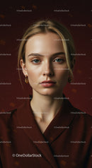 Stylish Young Woman Portrait with Blonde Hair and Elegant Style