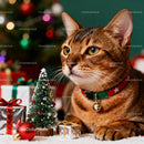 Tabby Cat with Festive Collar by Mini Christmas Tree