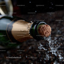 Champagne Bottle Popping with Bubbles and Splash for Celebration