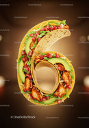 Number six made of tasty chicken tacos with fresh veggies