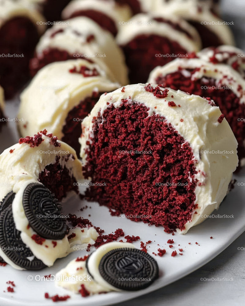 Ciasto Red Velvet z ciasteczkami Oreo i kremowym lukrem