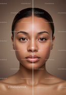 Before and After Facial Skincare Treatment Demonstrating Skin Improvement