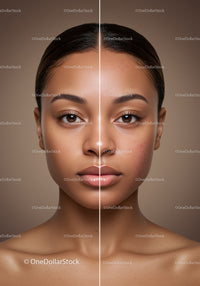 Before and After Facial Skincare Treatment Demonstrating Skin Improvement