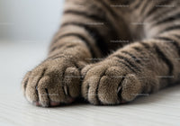 Close up of a cat paws with extended claws