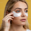 Beautiful Woman Applying Eye Patches for Skincare Routine
