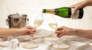 Celebration of Success with Champagne and Glasses Toasting