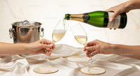 Celebration of Success with Champagne and Glasses Toasting