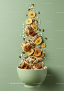 Healthy Breakfast Bowl with Oats and Dried Fruits