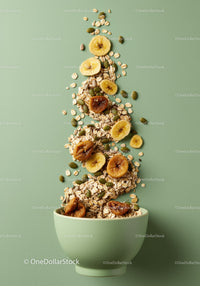 Healthy Breakfast Bowl with Oats and Dried Fruits
