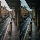 Before and after Cinematic Dark Streets Lightroom preset edit