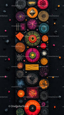 Colorful Chalk Pastels and Abstract Art on Black Background