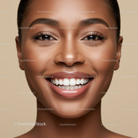 Close up of happy young woman with radiant smile