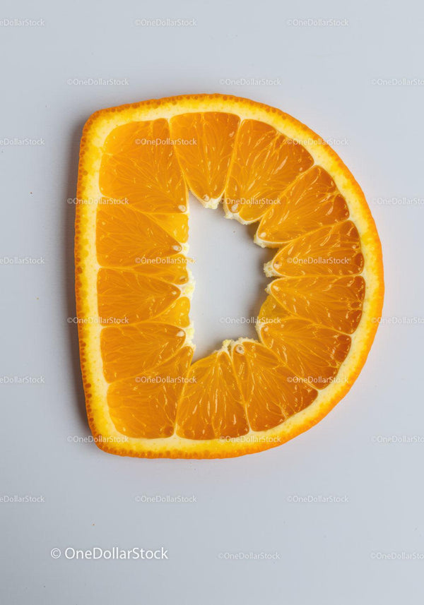 Close-up of Orange Slice with Star-Shaped Center Cutout