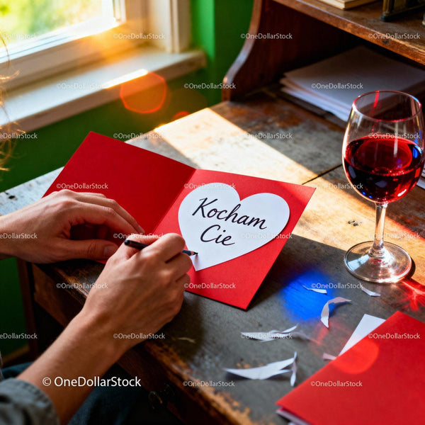 Handwriting a Heartfelt Message on a Valentine Card