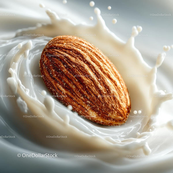 Almond Dropped in a Creamy Milk Splash