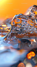 Abstract Flow of Water with Bubbles and Splash in Vibrant Setting
