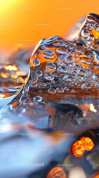 Abstract Flow of Water with Bubbles and Splash in Vibrant Setting
