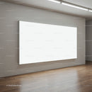 Large Blank Canvas on Wall in Modern Gallery Space