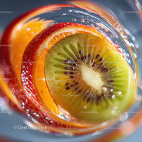 Vibrant Assortment of Fresh Juicy Fruit Slices with Kiwi and Citrus