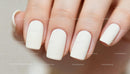 Close-Up of Manicure with Smooth Matte White Nails