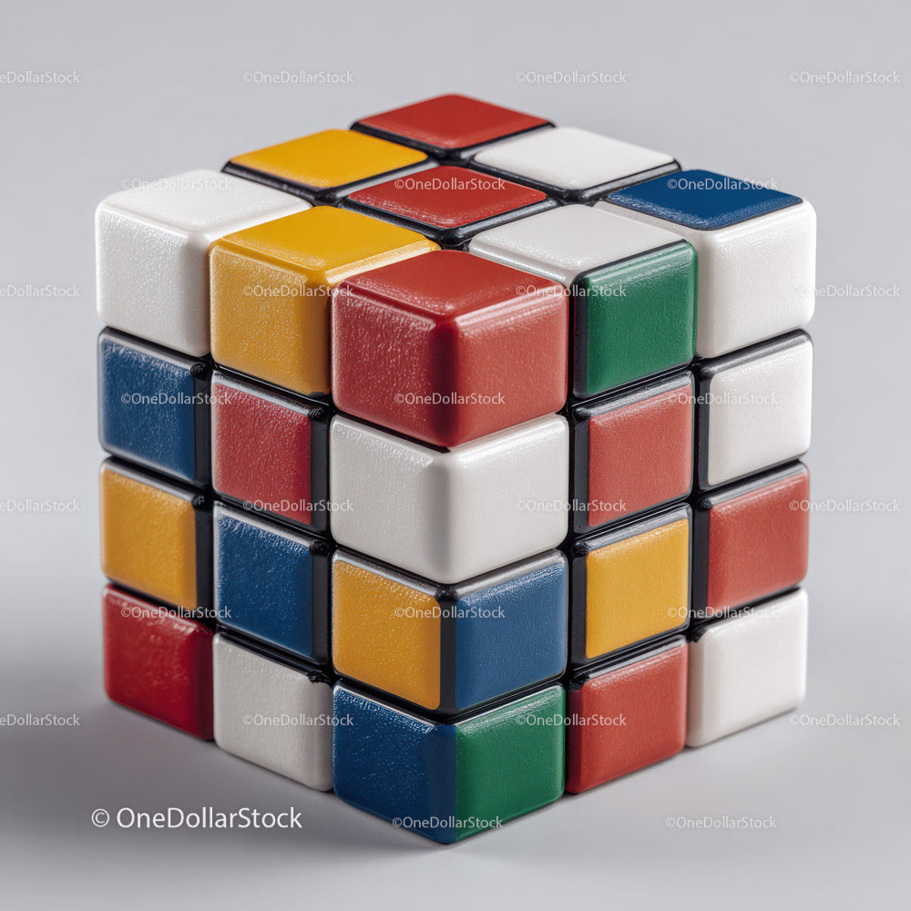 Colorful Rubik's Cube on a Neutral Background for Puzzles and Education