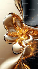 Elegant Gold and Black Abstract Fluid Design for Luxury Background