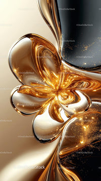 Elegant Gold and Black Abstract Fluid Design for Luxury Background