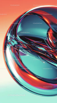 Abstract Metallic Swirl with Vibrant Colors and Futuristic Design