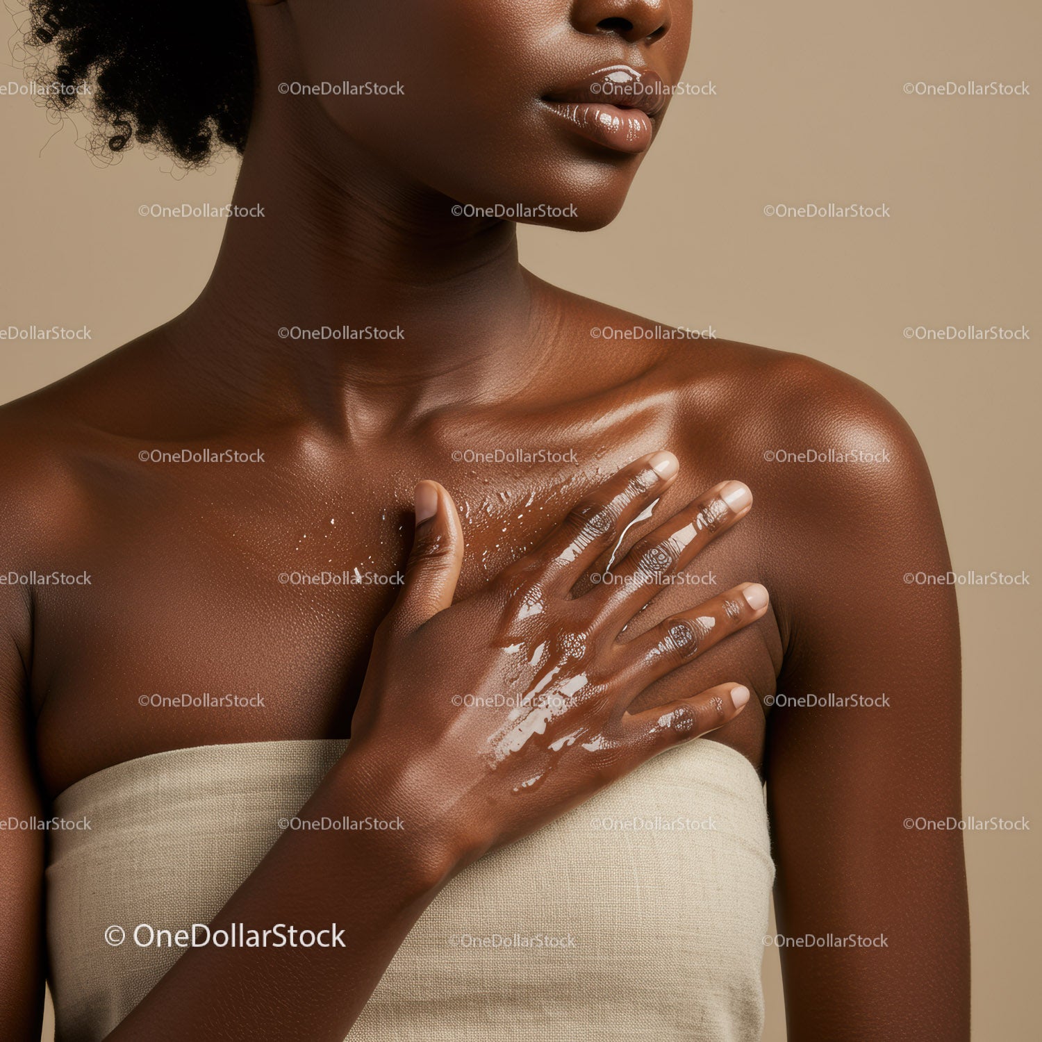 Elegant portrait of a Black woman with smooth skin and natural beauty