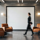 Blurred woman walking in modern industrial waiting area
