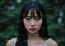 Portrait of Young Woman with Black Hair in Natural Outdoor Environment