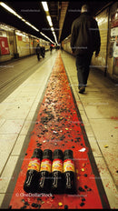 Busy Subway Platform with Passengers and Spilled Coins