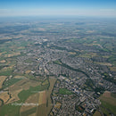 Aerial Cityscape with Roads and Green Spaces in Bright Daylight