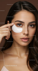 Young Woman Applying Under Eye Cream for Beautiful Skin