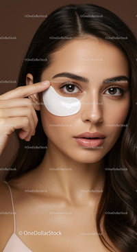 Young Woman Applying Under Eye Cream for Beautiful Skin