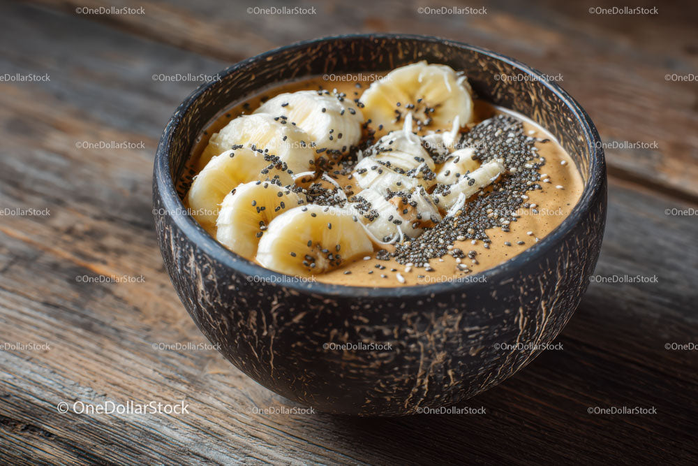Delicious Vegan Smoothie Bowl with Banana and Chia Seeds