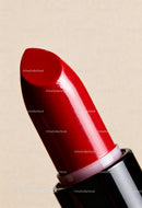 Close-Up of Classic Red Lipstick with Glossy Texture